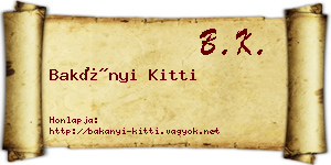 Bakányi Kitti névjegykártya